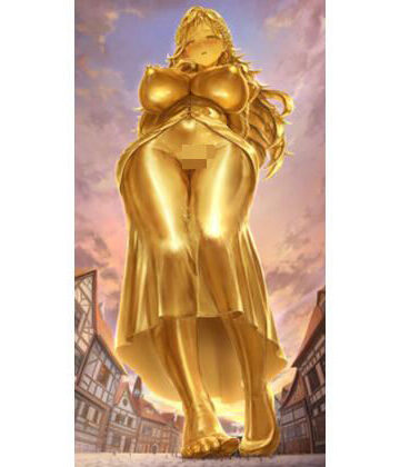 【ビバマガ】巨大化して黄金像になった酒場の歌姫は広場の女神として崇拝される｜状態変化ラボ